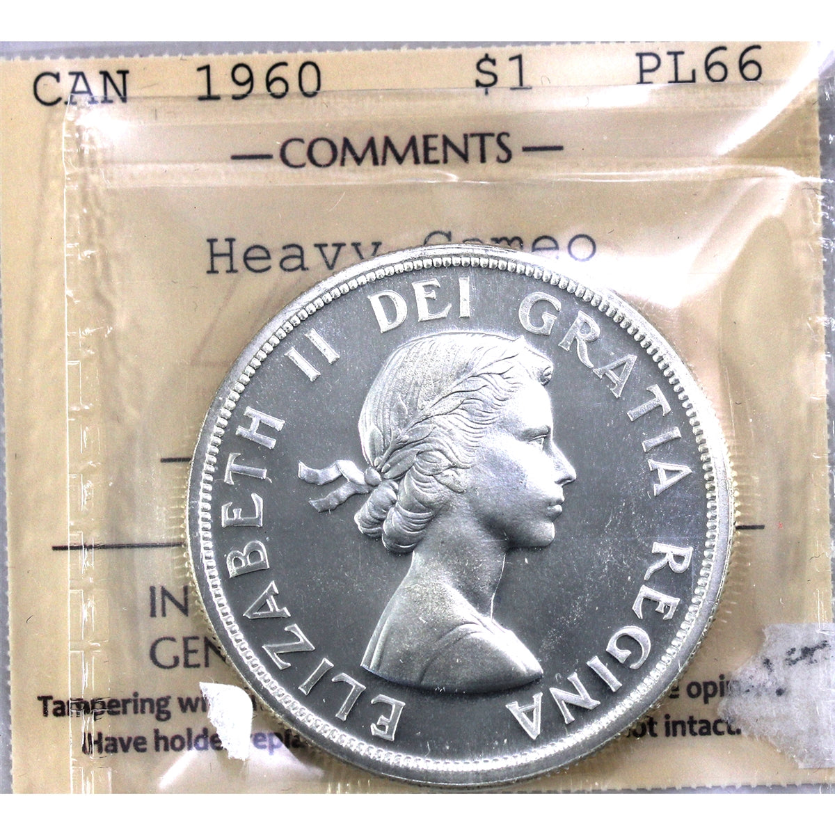 1960 Canada Dollar ICCS Certified PL-66 Heavy Cameo