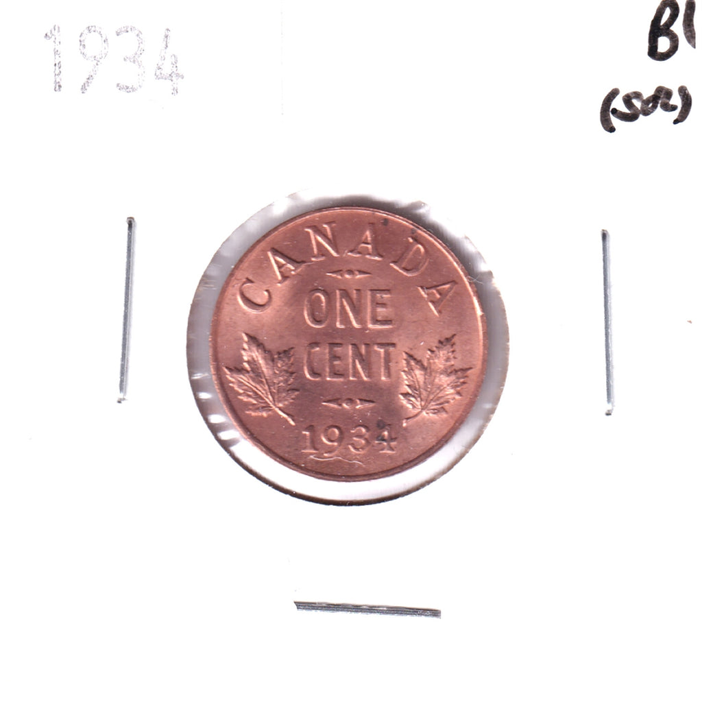 1934 Canada 1-cent Brilliant Uncirculated (MS63) Scratched