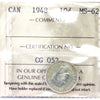 1948 Canada 10-cents ICCS Certified MS62
