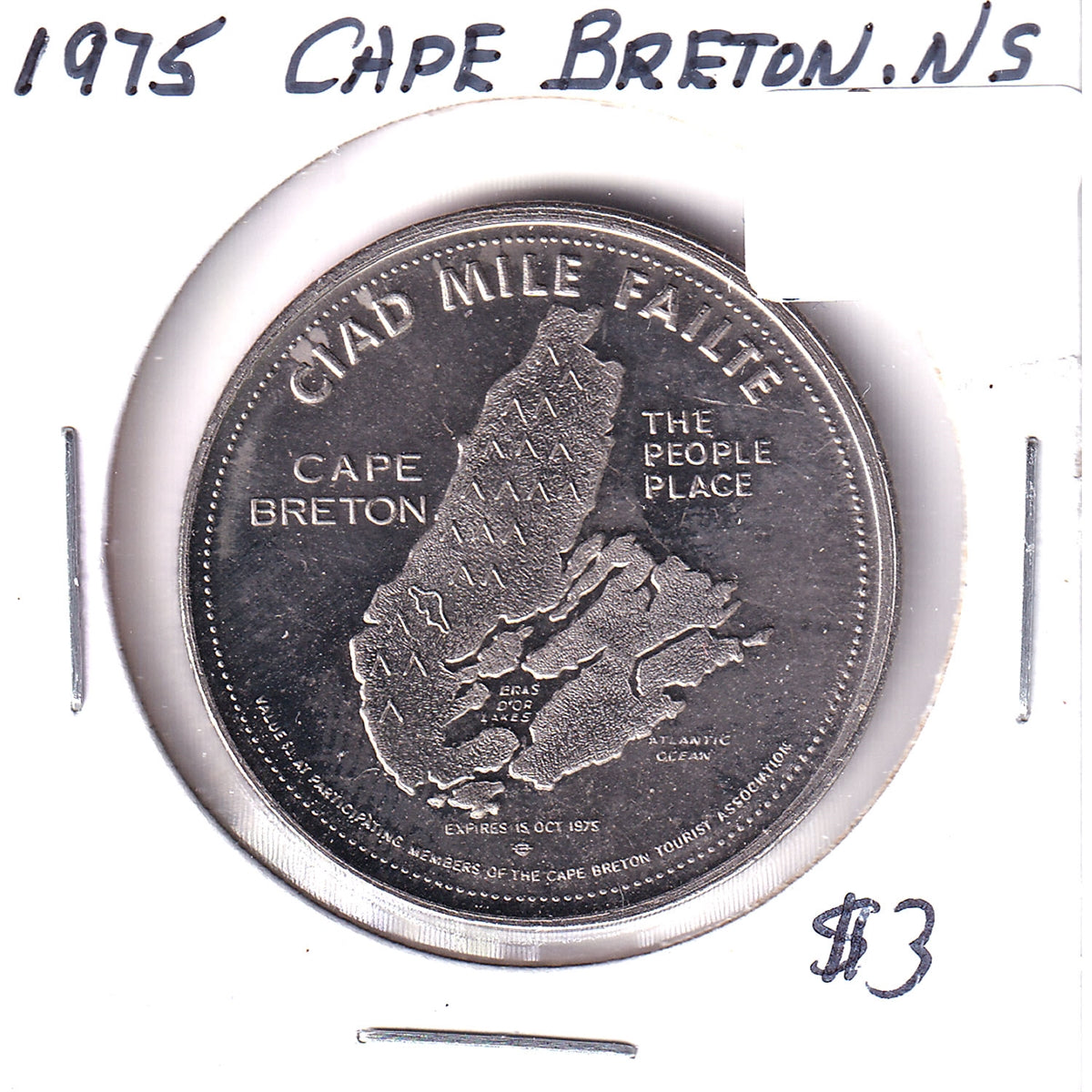 1975 Cape Breton MacPuffin Dollar Trade Token: Ciad Mile Failte