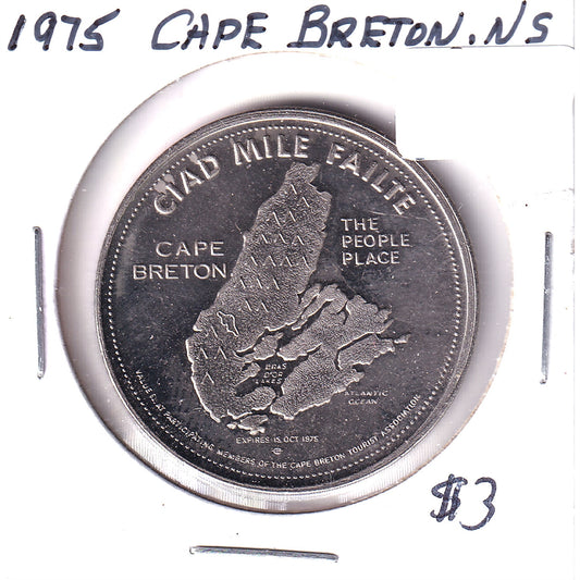 1975 Cape Breton MacPuffin Dollar Trade Token: Ciad Mile Failte