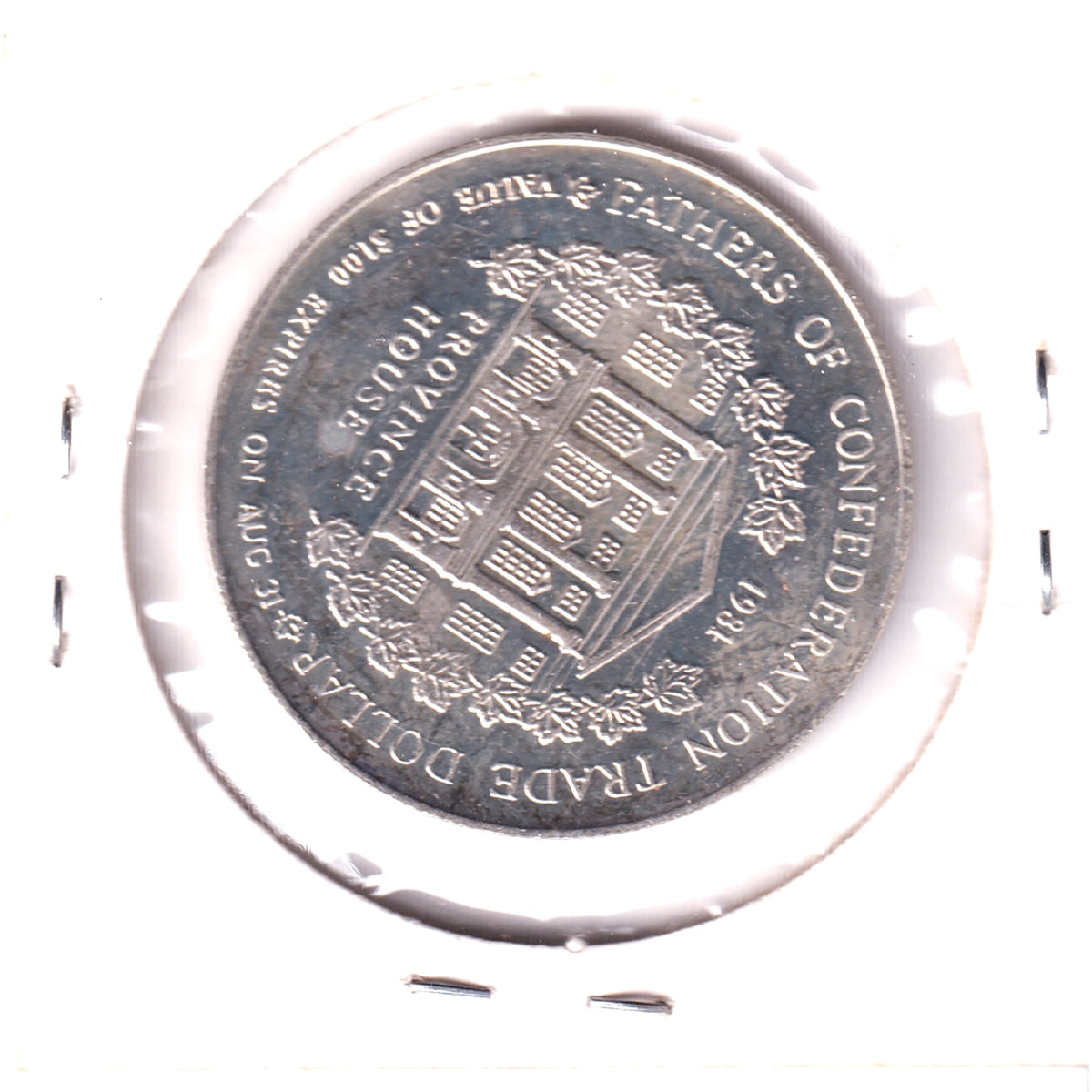 1981 Charlottetown, PEI, Fathers of Confederation Trade Dollar: Samuel Leonard Tilley