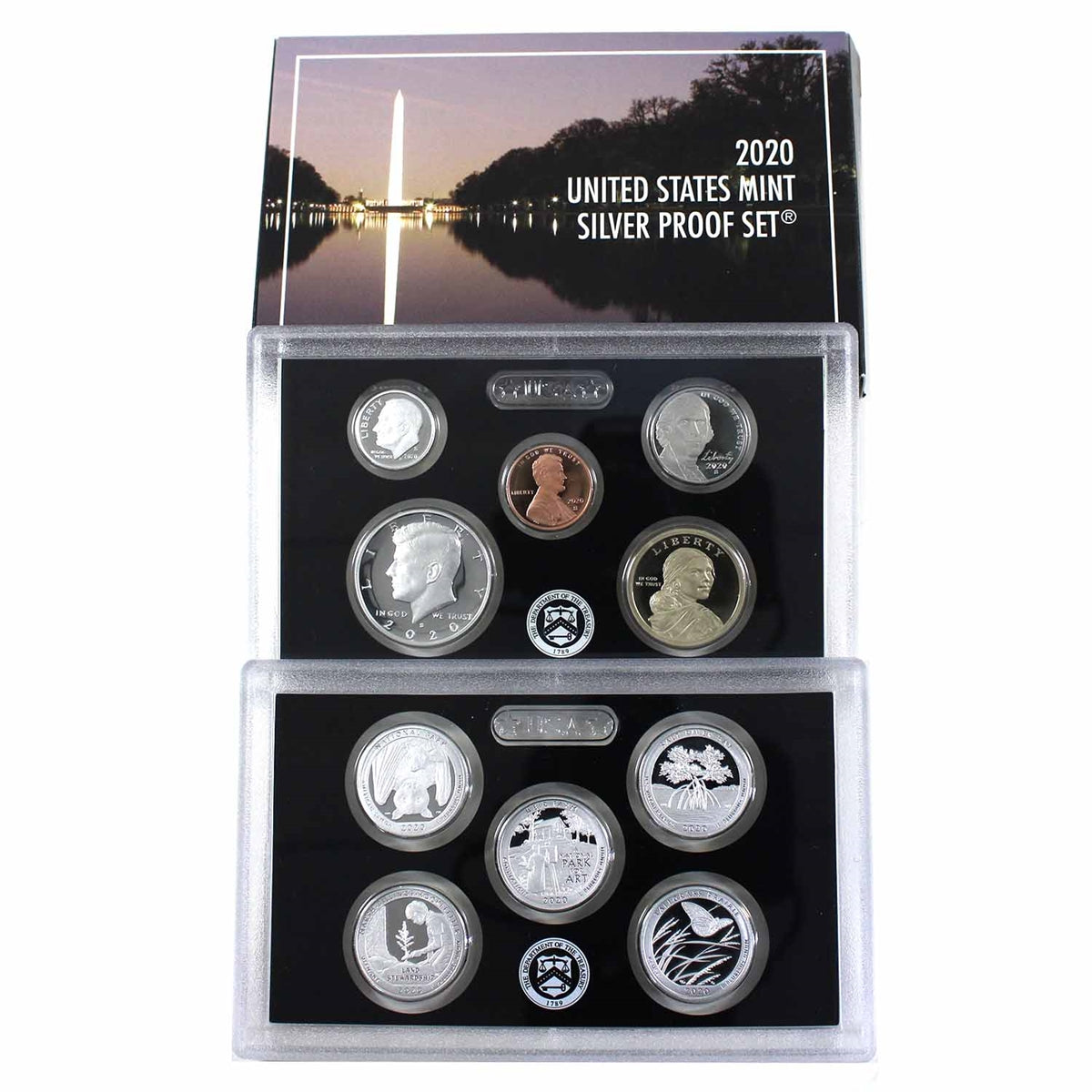 2020 S USA Silver Proof Set (No W nickel; some toning, light wear on sleeve)