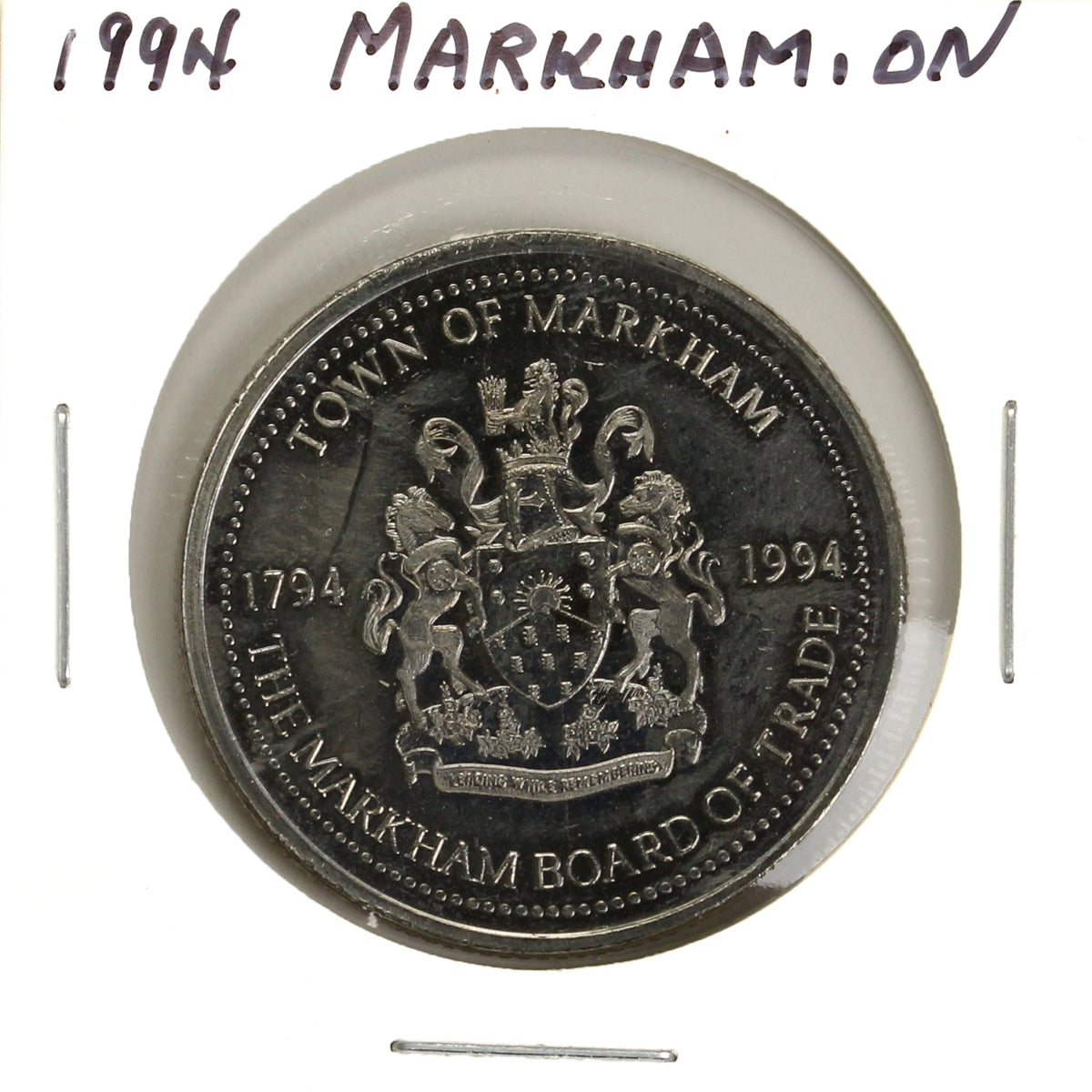 1994 Markham, ON, Two Dollar Trade Token: William Moll Berczy