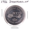 1986 Stratford, ON, Trade Dollar Token: The Brooks Steamer Car, 1925-27