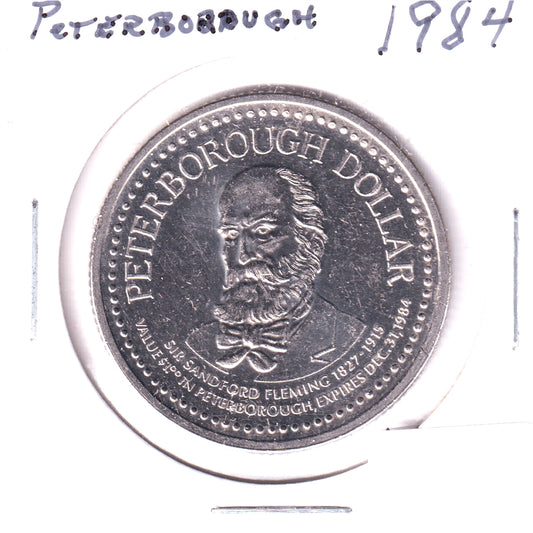 1984 Peterborough Dollar Trade Token: Sir Sandford Fleming