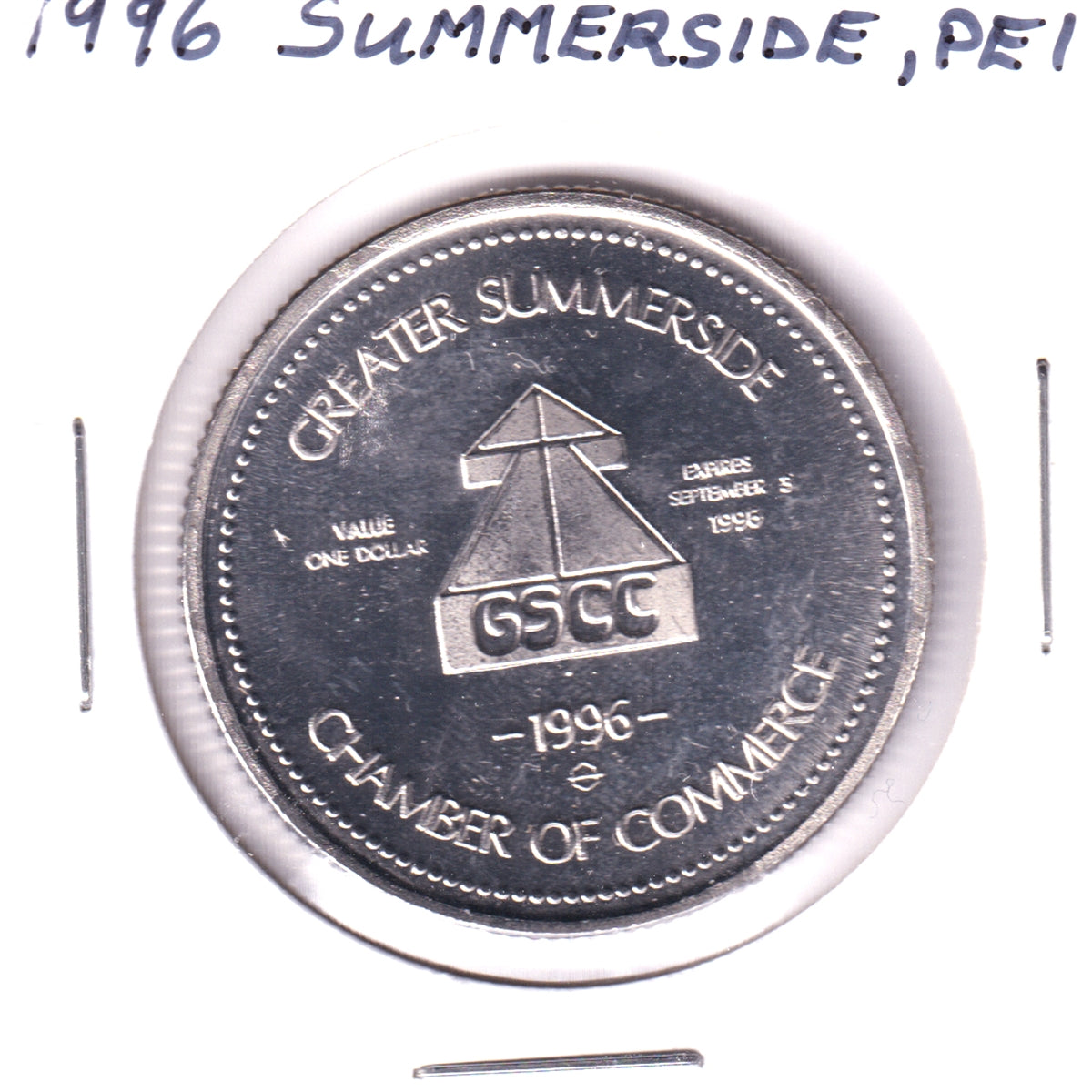 Summerside, Prince Edward Island, 1996 Matthew Dollar Trade Token
