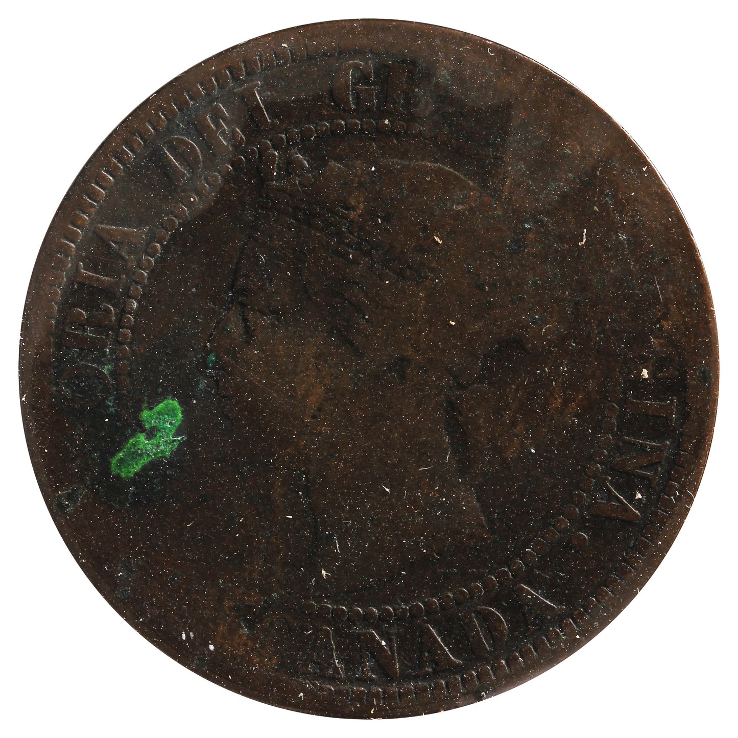 1891 SDLL Obv. 2 Canada 1-cent VG-F (Impaired)