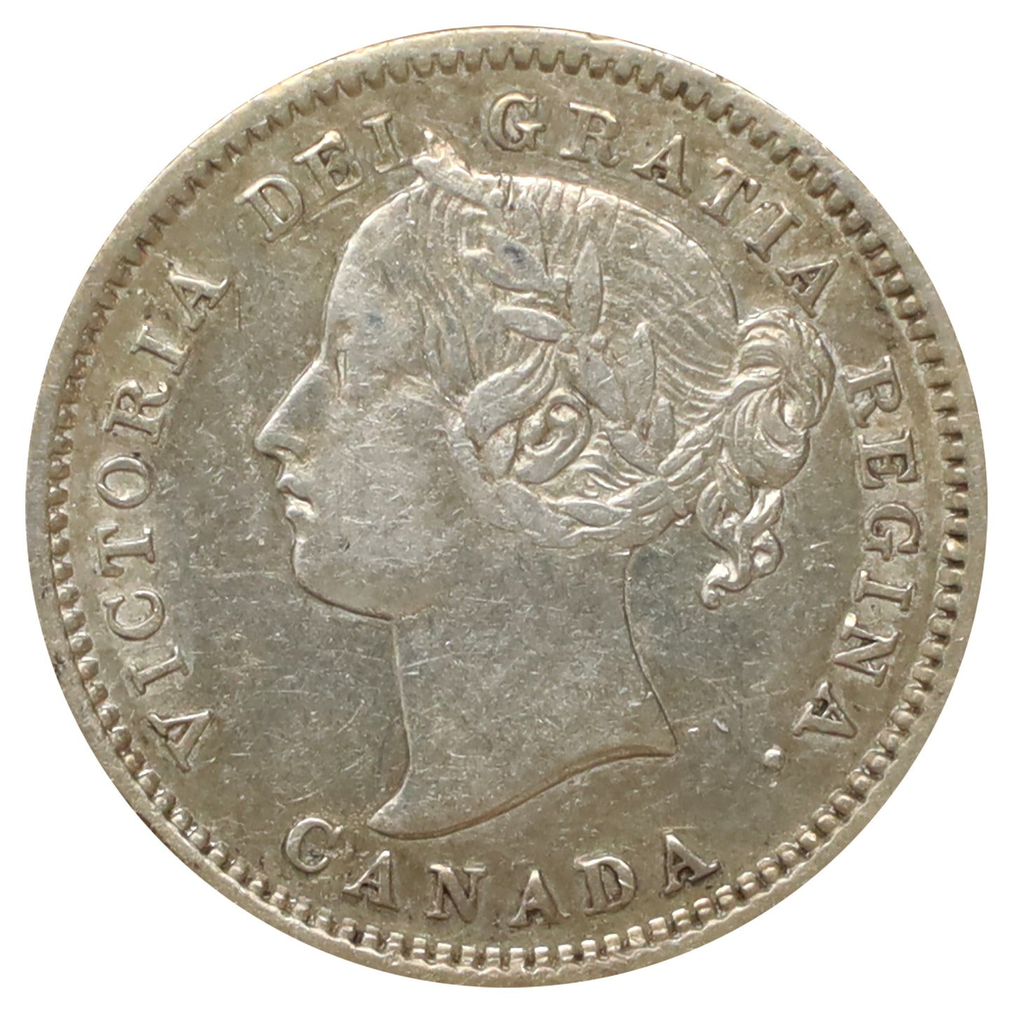 1870 Narrow 0 Canada 10-cents VF-EF (VF30) Impaired