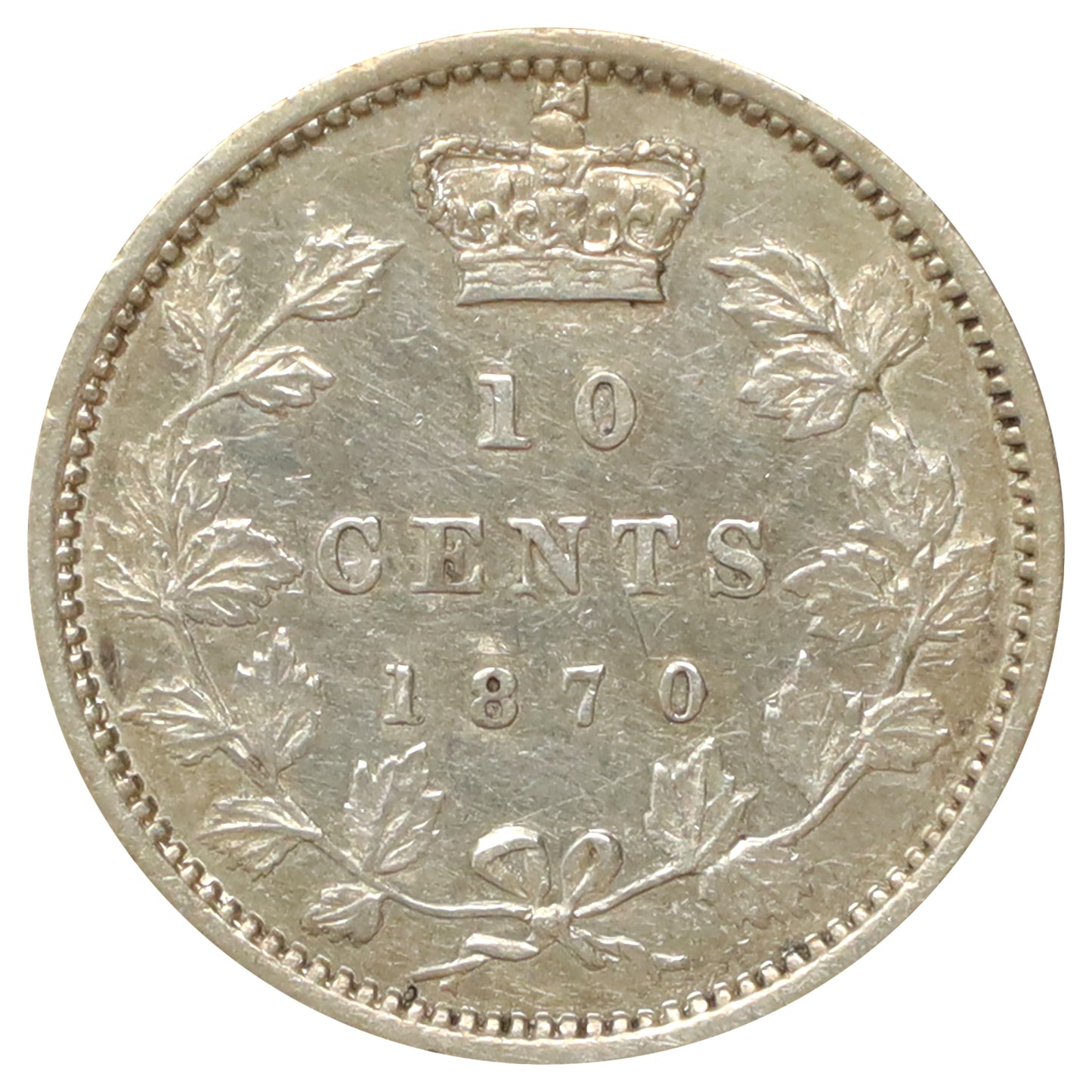 1870 Narrow 0 Canada 10-cents VF-EF (VF30) Impaired