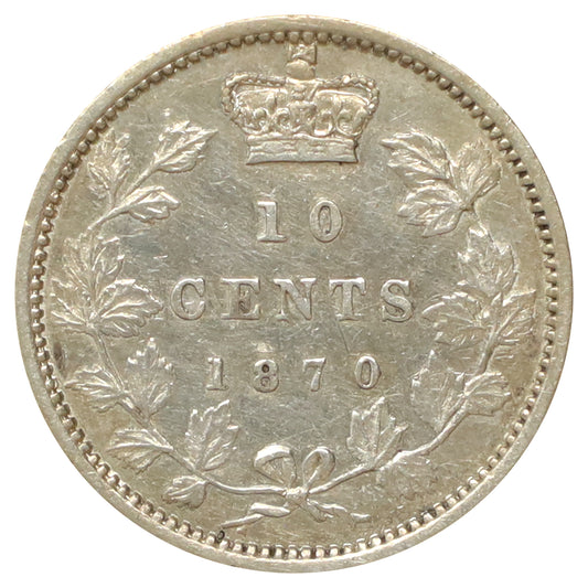 1870 Narrow 0 Canada 10-cents VF-EF (VF30) Impaired