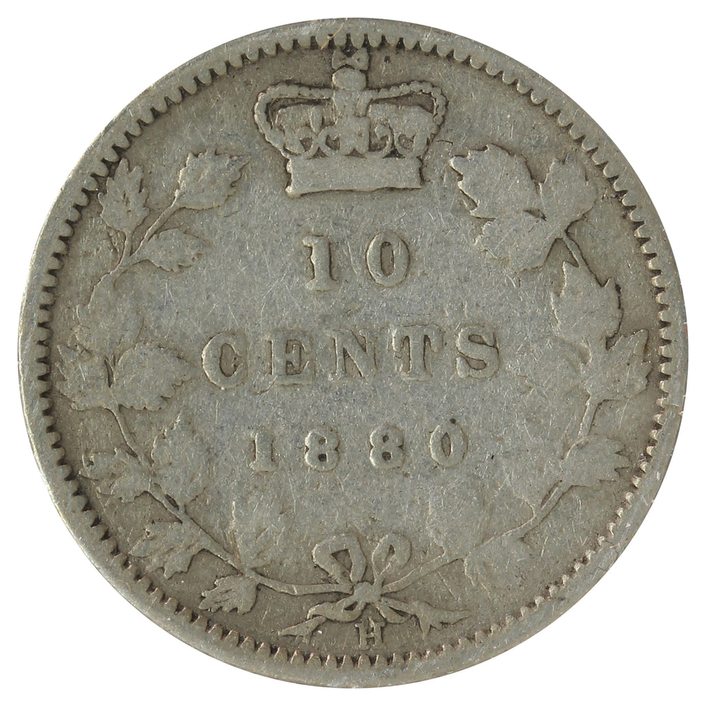 1880H Obv. 2 Canada 10-cents Good (G4) Scratched
