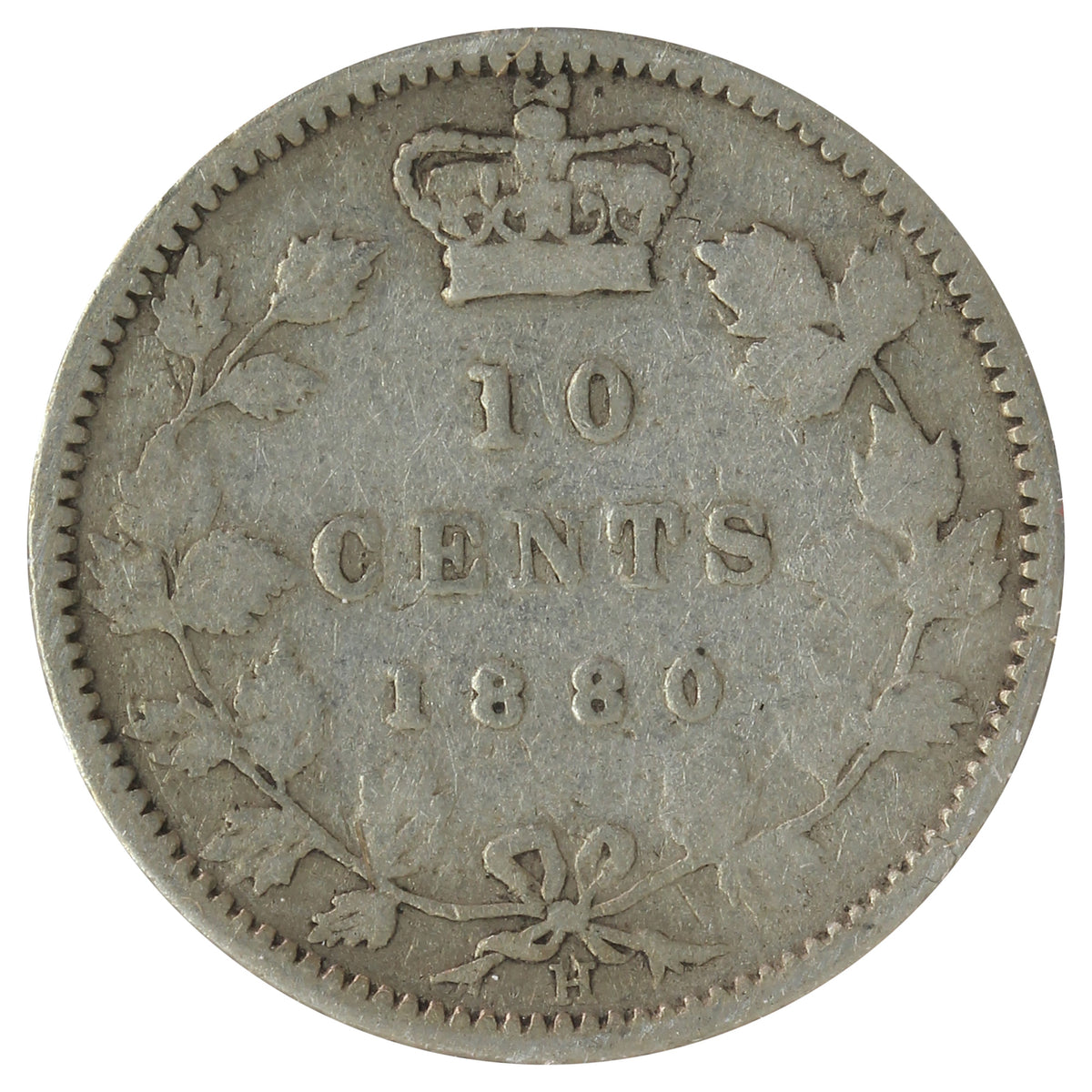 1880H Obv. 2 Canada 10-cents Good (G4) Scratched