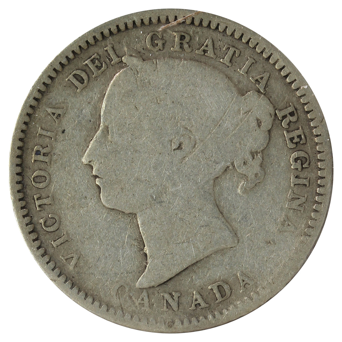 1880H Obv. 2 Canada 10-cents Good (G4) Scratched