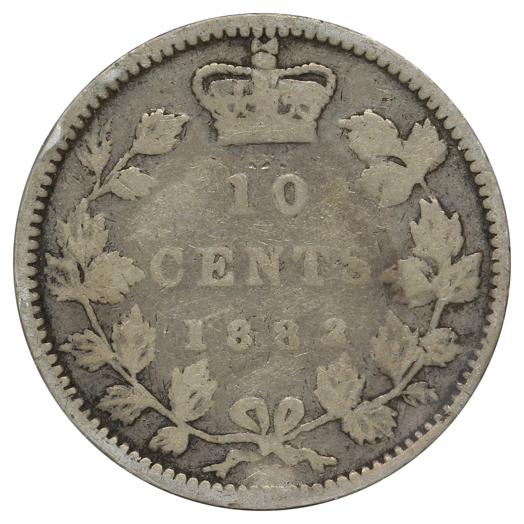 1882H Canada 10-cents G-VG (G-6) Bent
