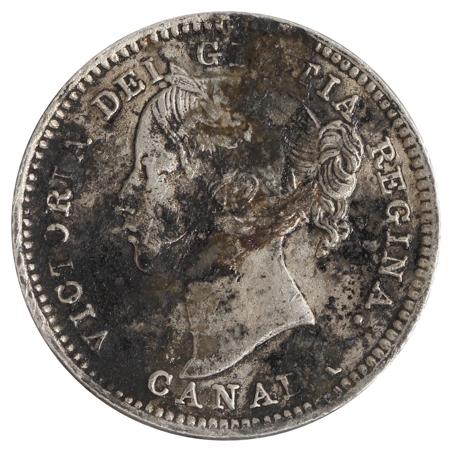 1898 Obv. 6 Canada 10-cents Very Fine (VF20) Scratched