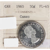 1960 Canada 50-cents ICCS Certified PL65 Cameo