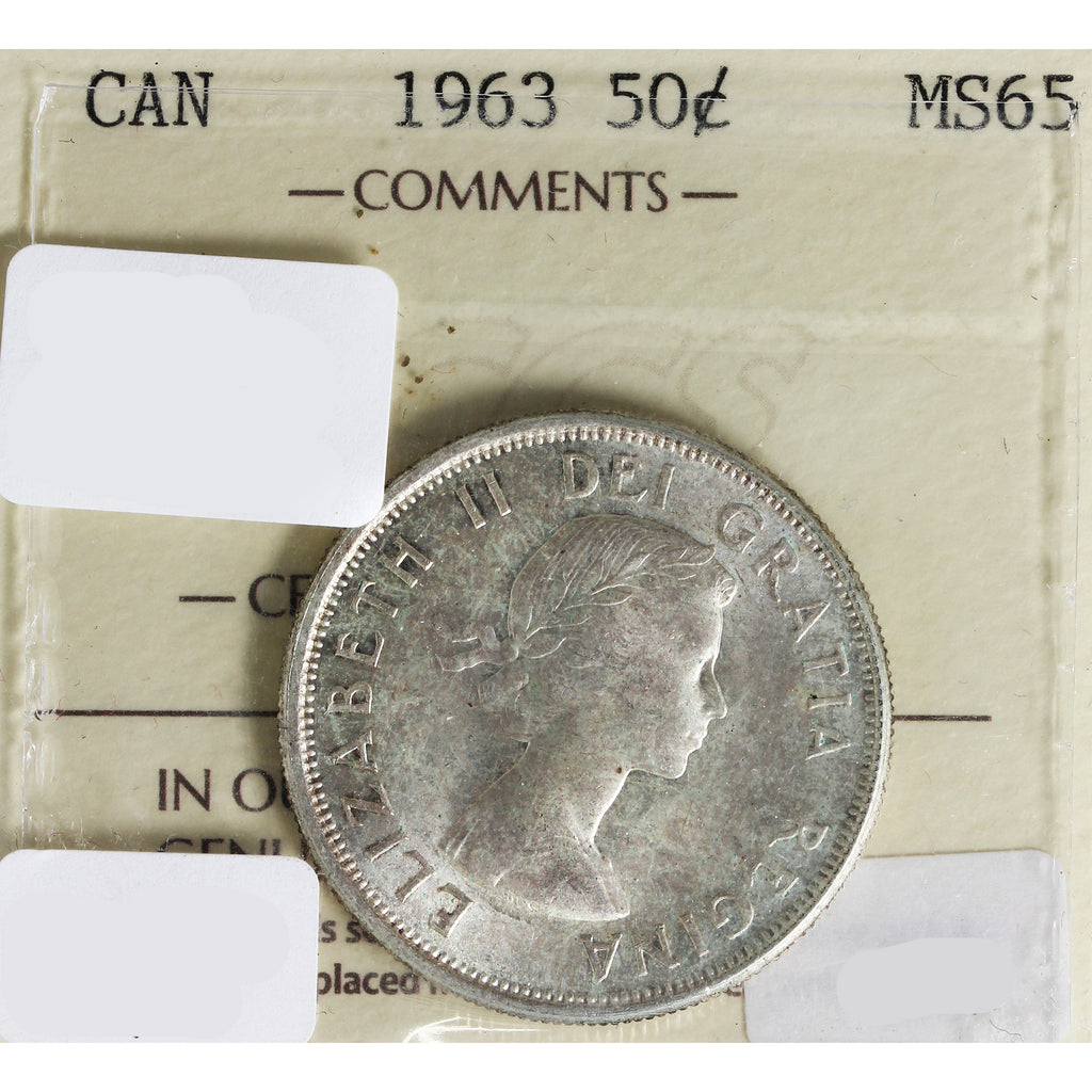 1963 Canada 50-cents ICCS Certified MS65