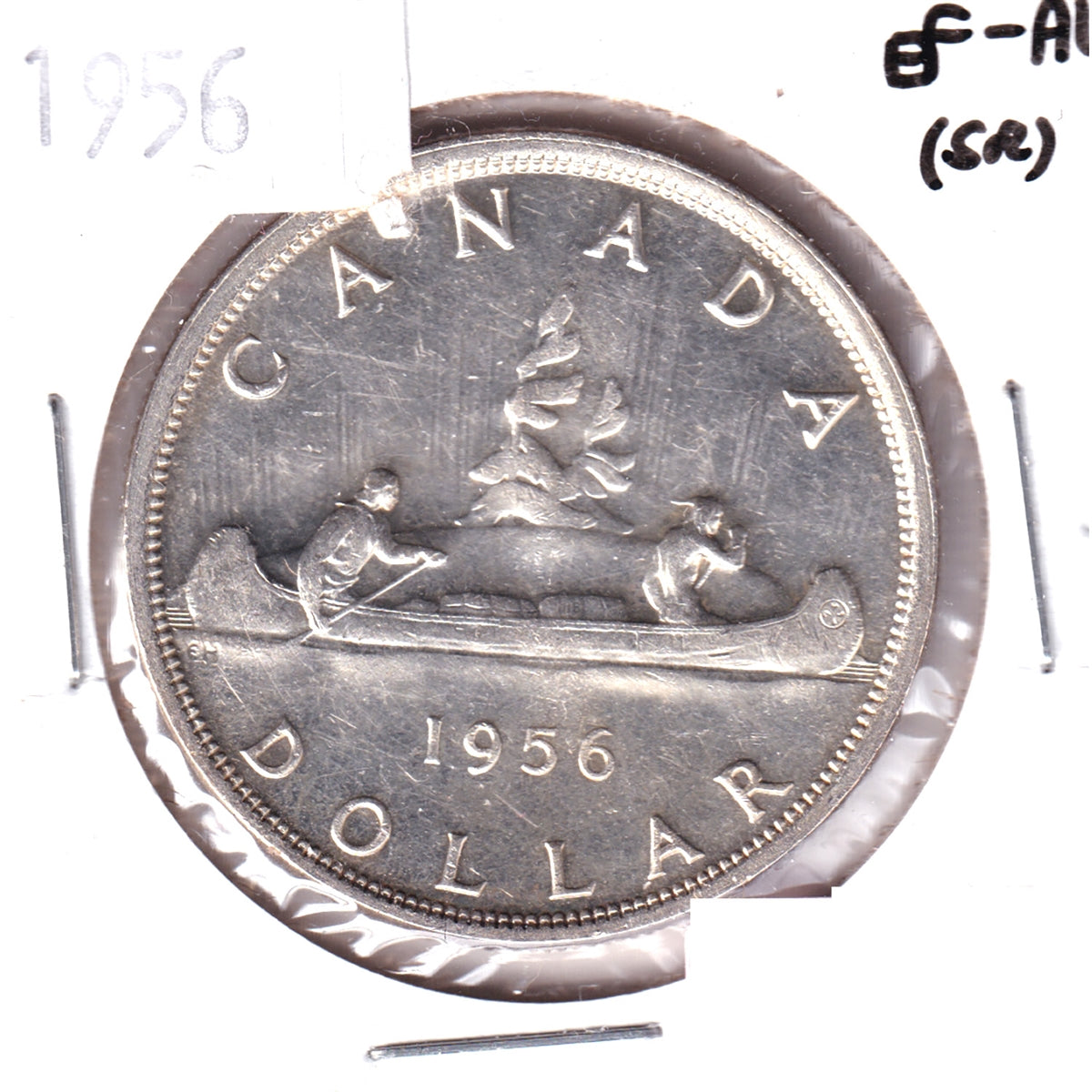 1956 Canada Dollar EF-AU (EF45) Scratched, toned, or impaired