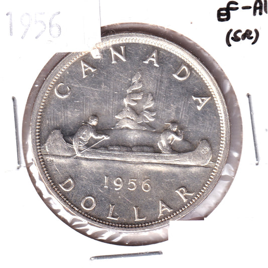 1956 Canada Dollar EF-AU (EF45) Scratched, toned, or impaired