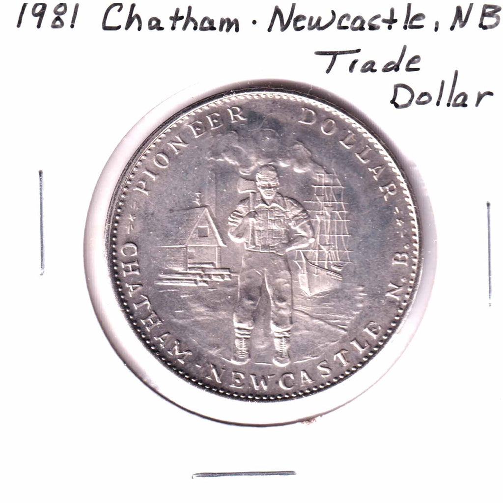 1981 Chatham-Newcastle, NB, Pioneer Dollar Trade Token with Caribou
