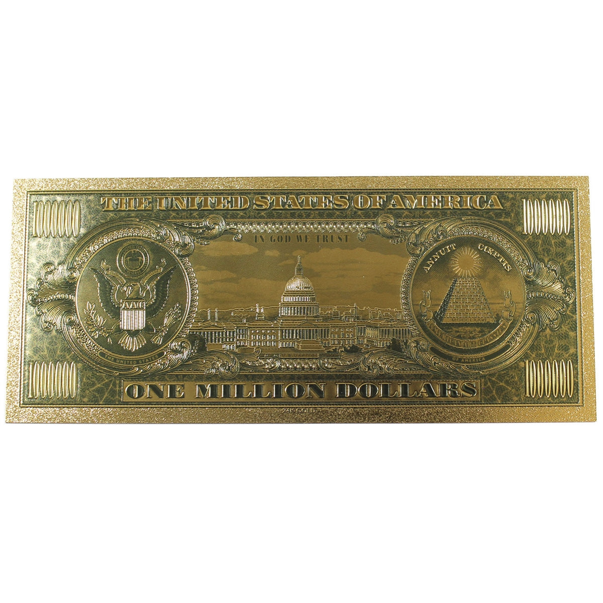 United States One Million Dollar Gold-plated Novelty Note