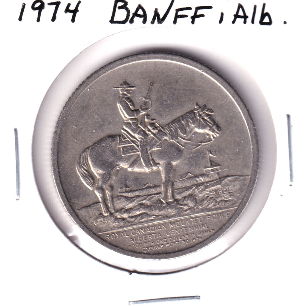 1974 Banff, Alberta, Indian Days Dollar: RCMP Alberta Centennial