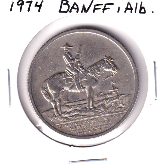 1974 Banff, Alberta, Indian Days Dollar: RCMP Alberta Centennial