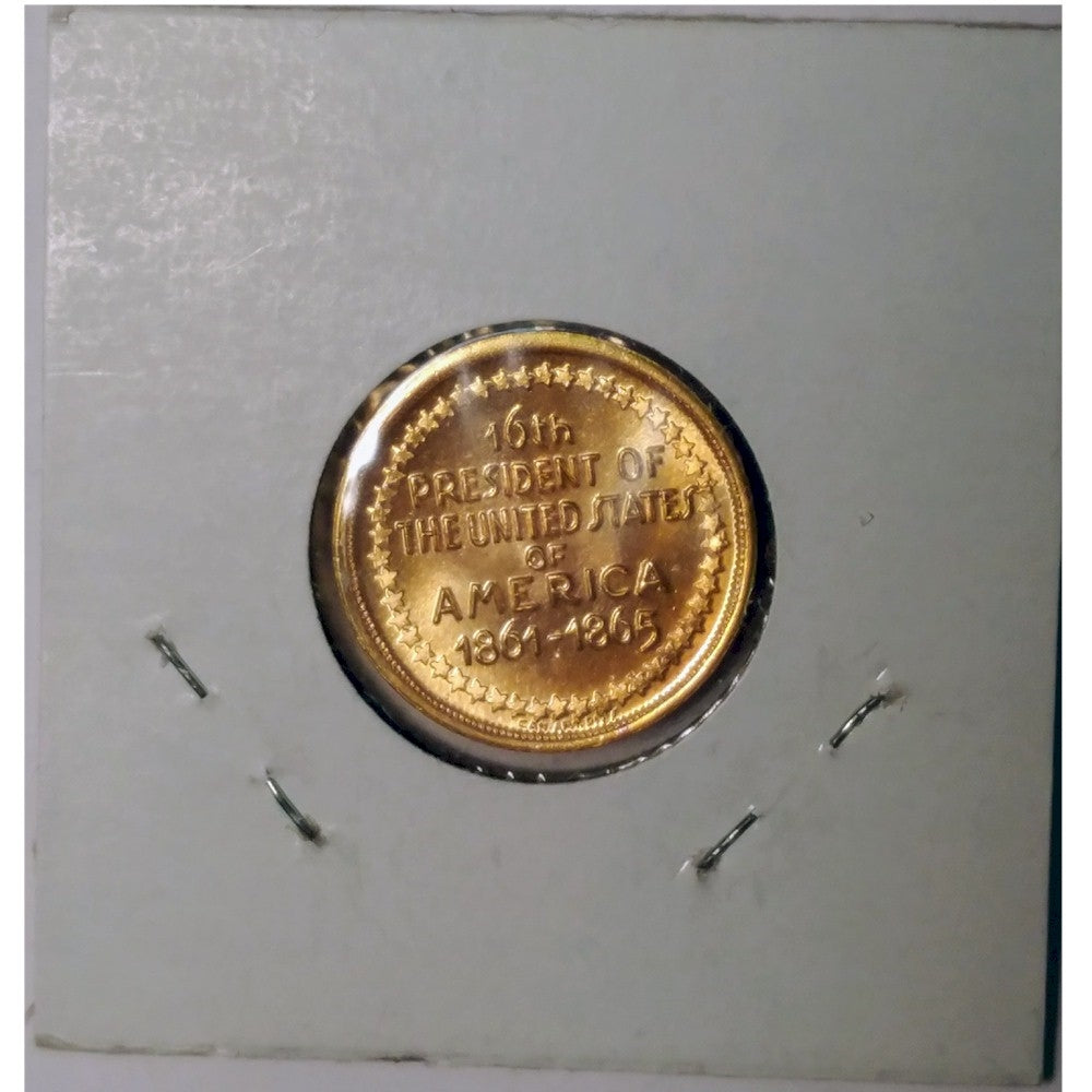 Abraham Lincoln, 13th President of the USA, 1861-1865, Medallion (Golden colour)