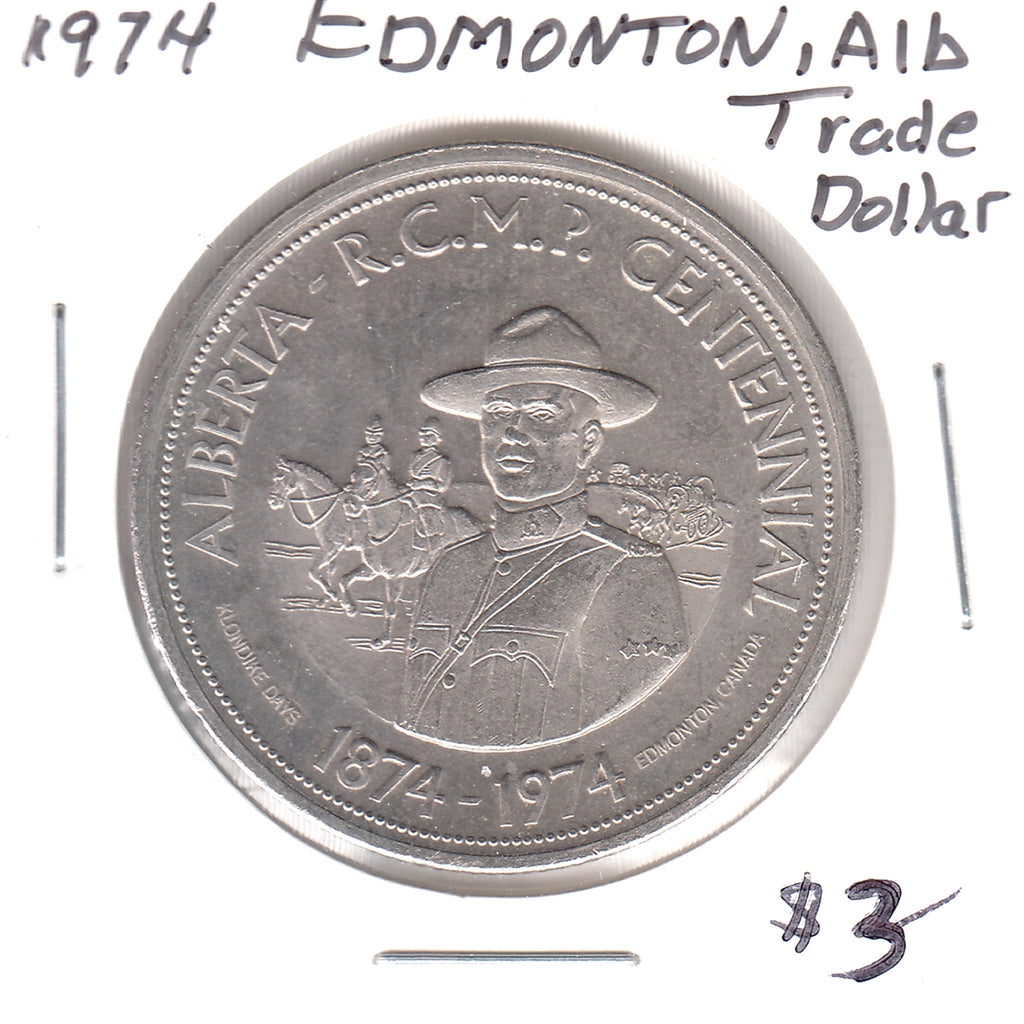 1974 Edmonton Klondike Days Souvenir Trade Dollar Token: RCMP Centennial