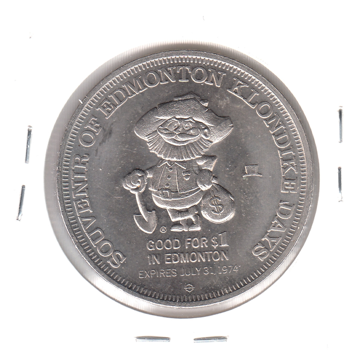 1974 Edmonton Klondike Days Souvenir Trade Dollar Token: RCMP Centennial