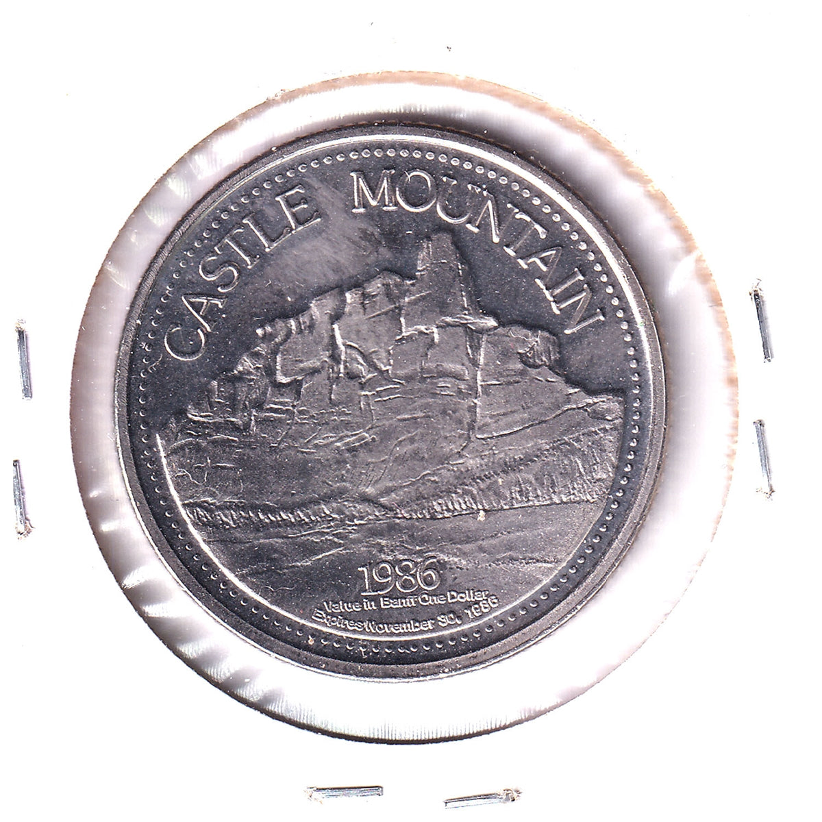 1986 Royal Canadian Mounted Police 100 Years in Banff, Alberta, Trade Dollar Token