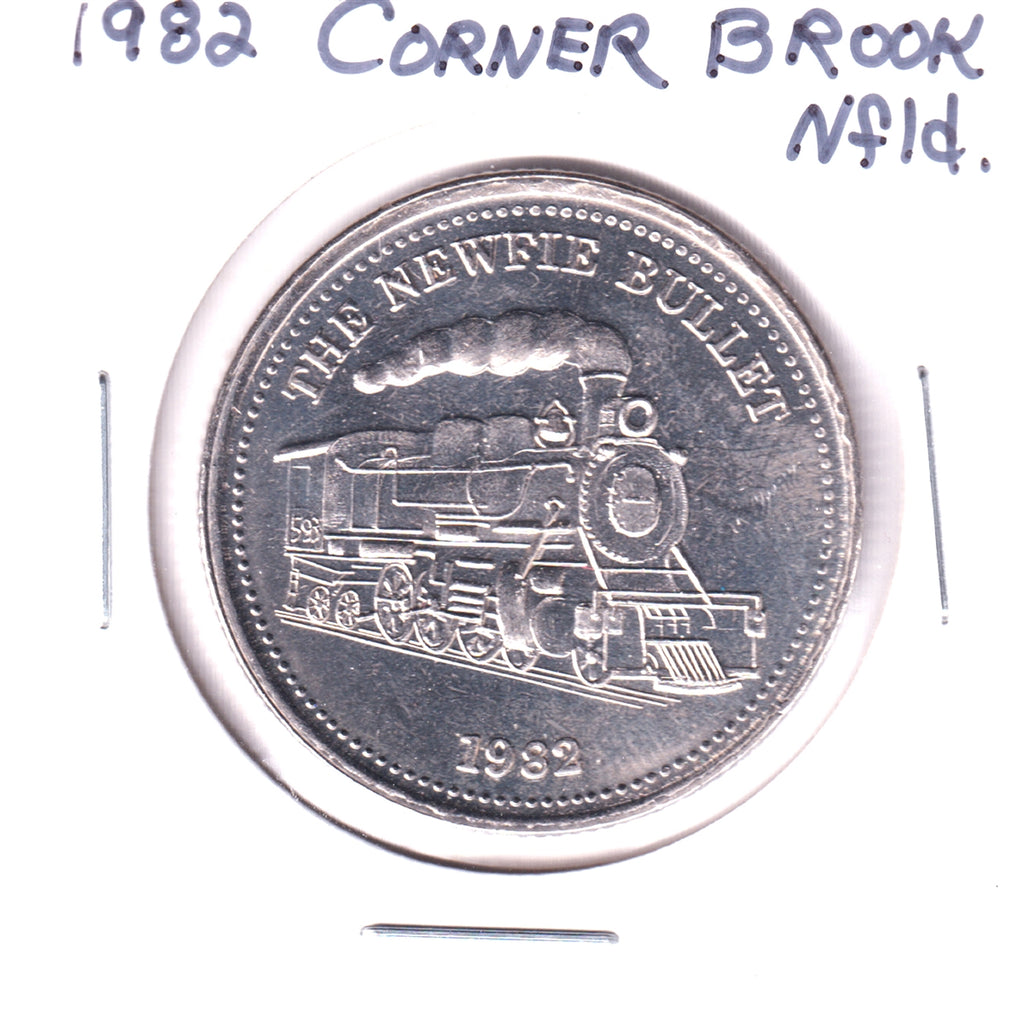 1982 Corner Brook Newfoundland Dog Trade Dollar Token: The Newfie Bullet