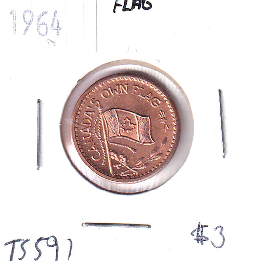 1964 Canada's Own Flag Copper Medallion