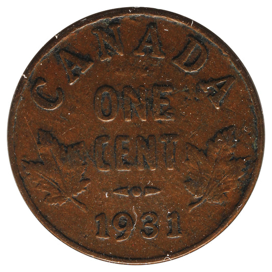 ERROR 1931 Canada 1-cent Fine (F12) Lamination