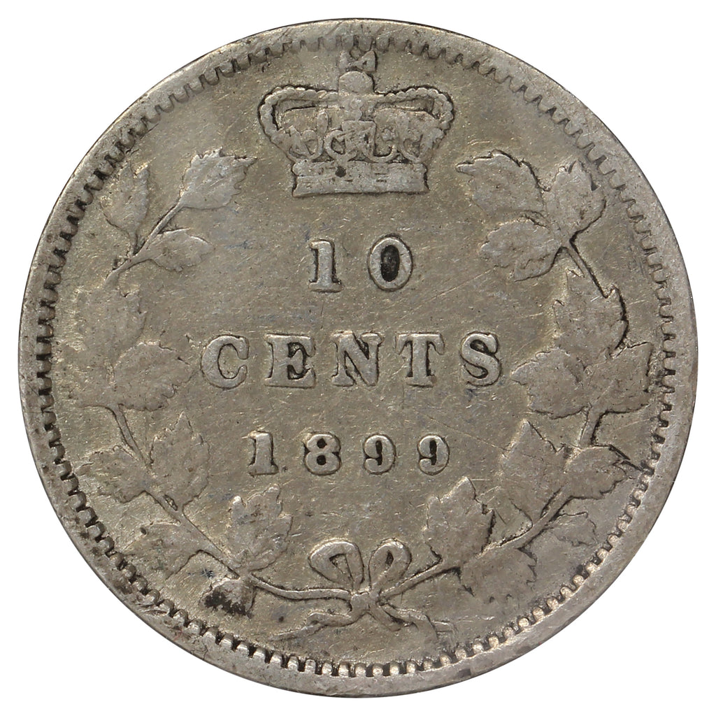 1899 Small 9's Canada 10-cents Fine (F-12) Bent