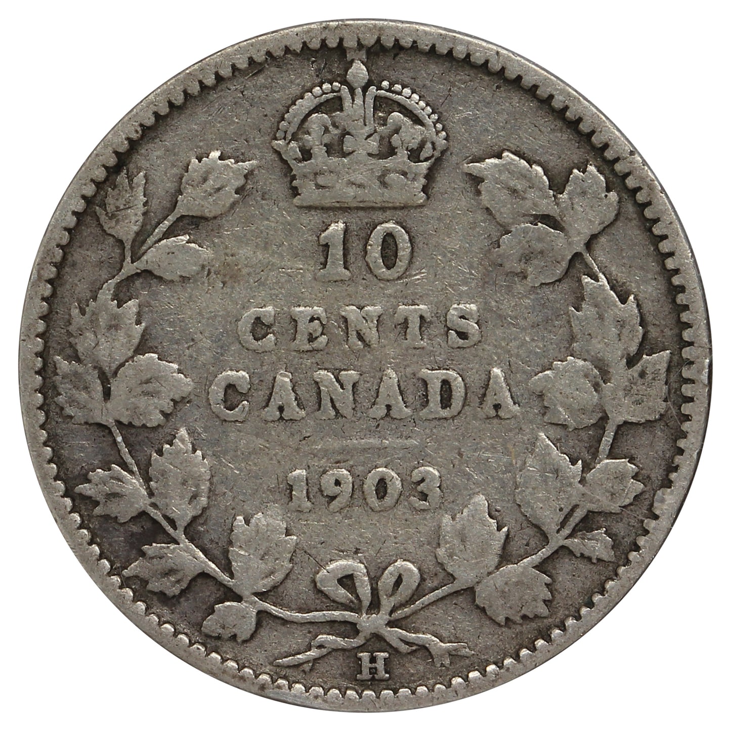ERROR 1903H Canada 10-cents G-VG (G6) Lamination