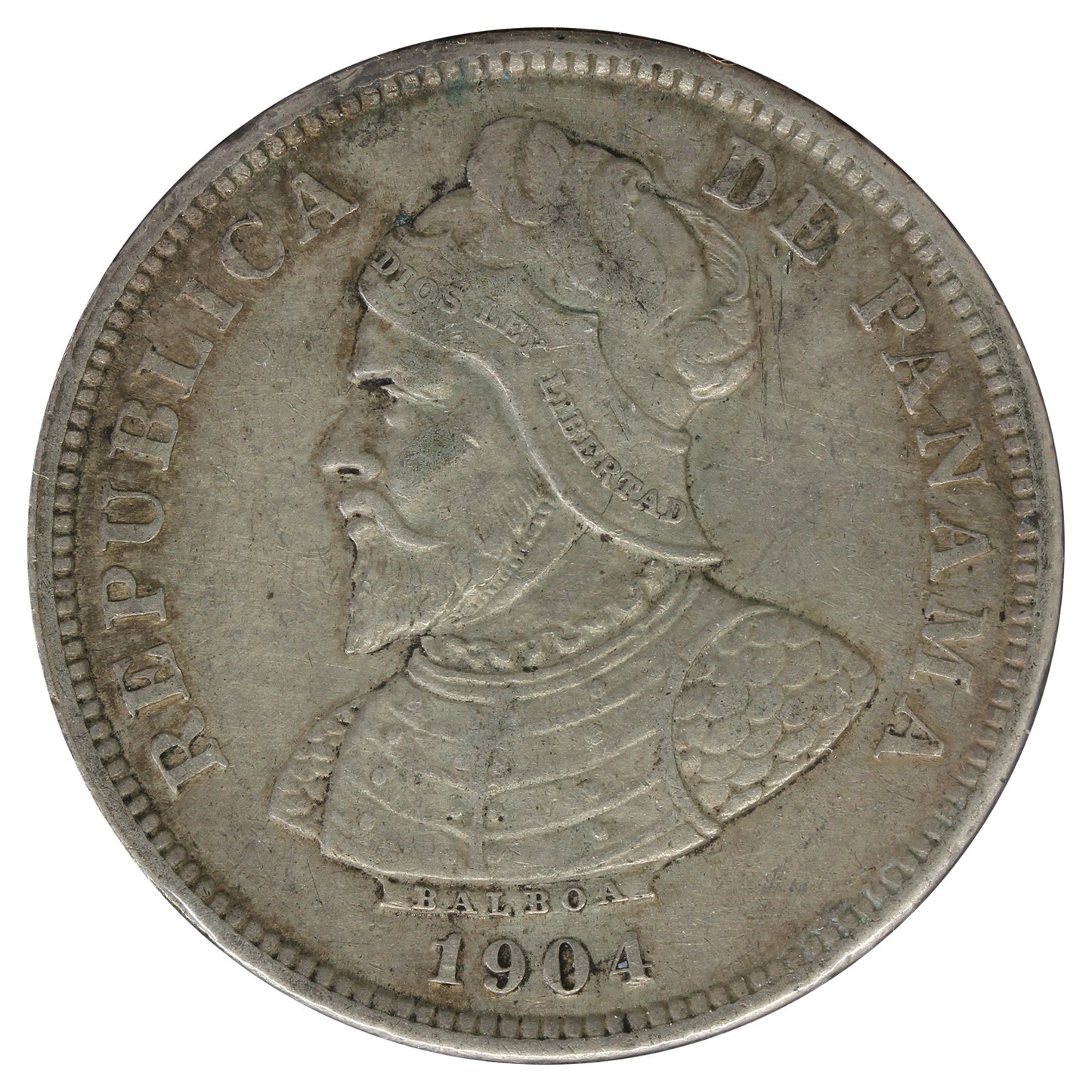 Panama 1904 50 Centesimos Extra Fine (EF40) Impaired