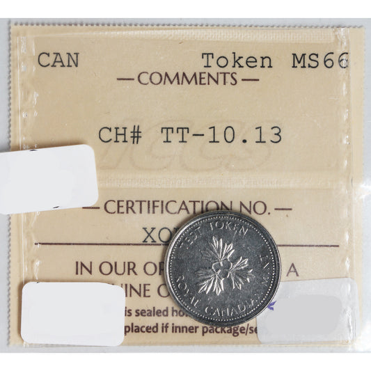 TT-10.13 Canada Test Token ICCS Certified MS66