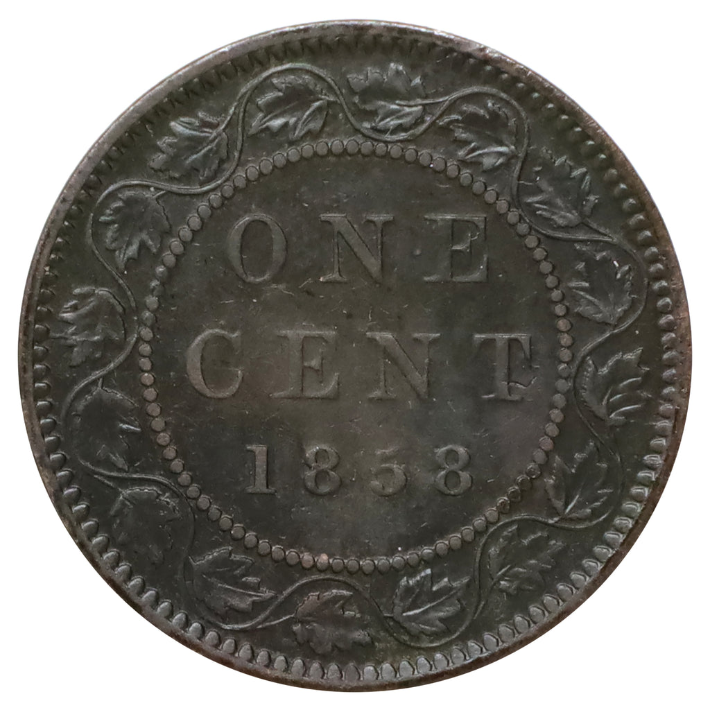 1858 Canada 1-cent Extra Fine (EF40) Corroded