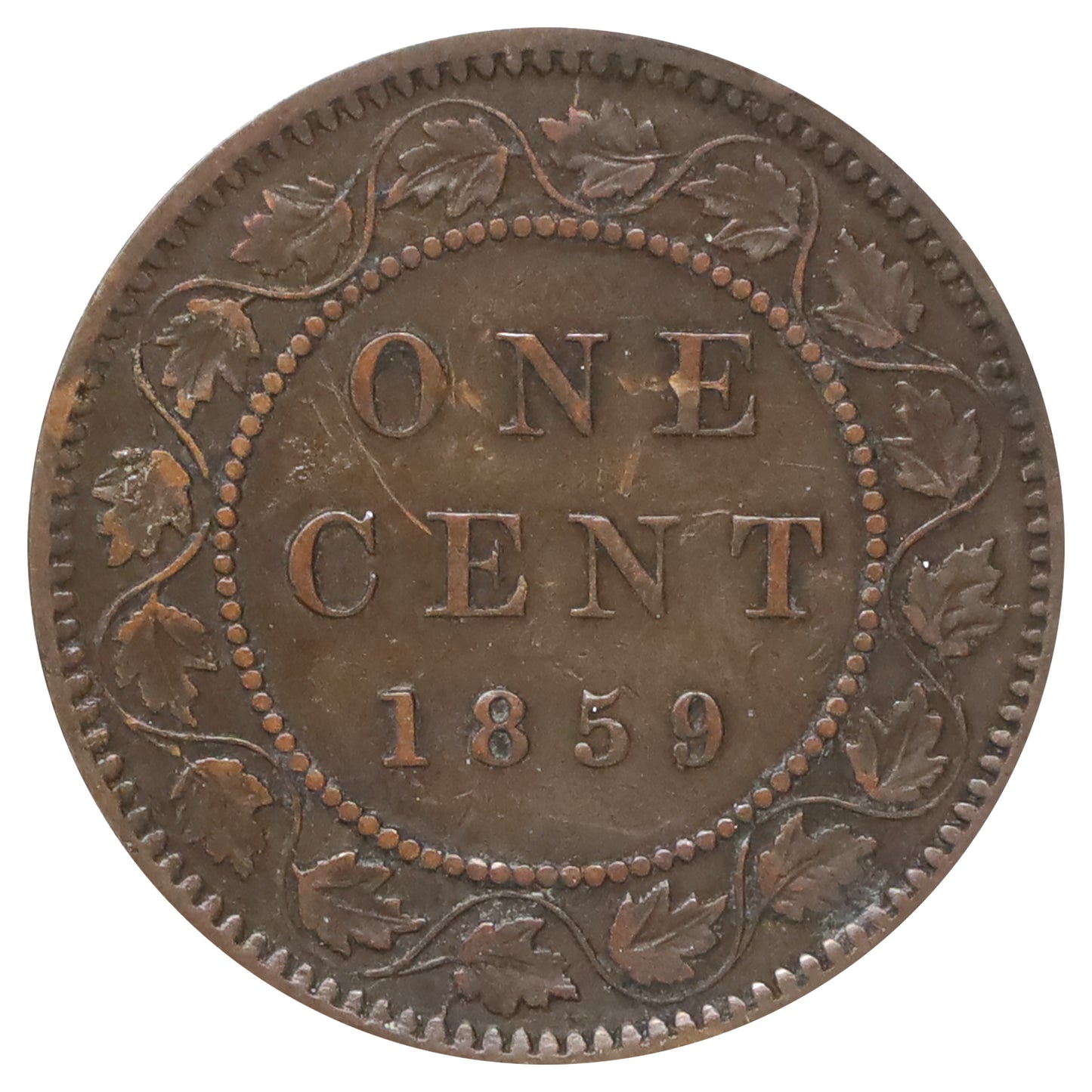 1859 DP N9 #1 Canada 1-cent Very Fine (VF20) Scratched, marks, or impaired