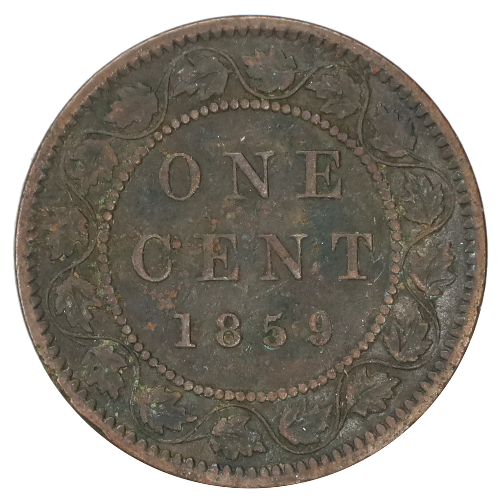 1859 DP N9 #1 Canada 1-cent F-VF (F15) Scratched, marks, or impaired