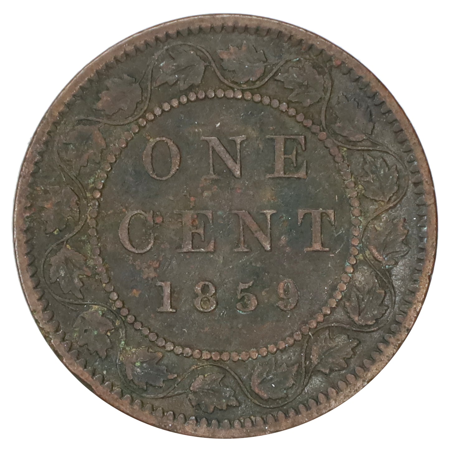 1859 DP N9 #1 Canada 1-cent F-VF (F15) Scratched, marks, or impaired