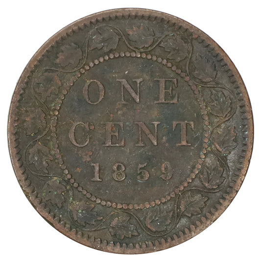 1859 DP N9 #1 Canada 1-cent F-VF (F15) Scratched, marks, or impaired