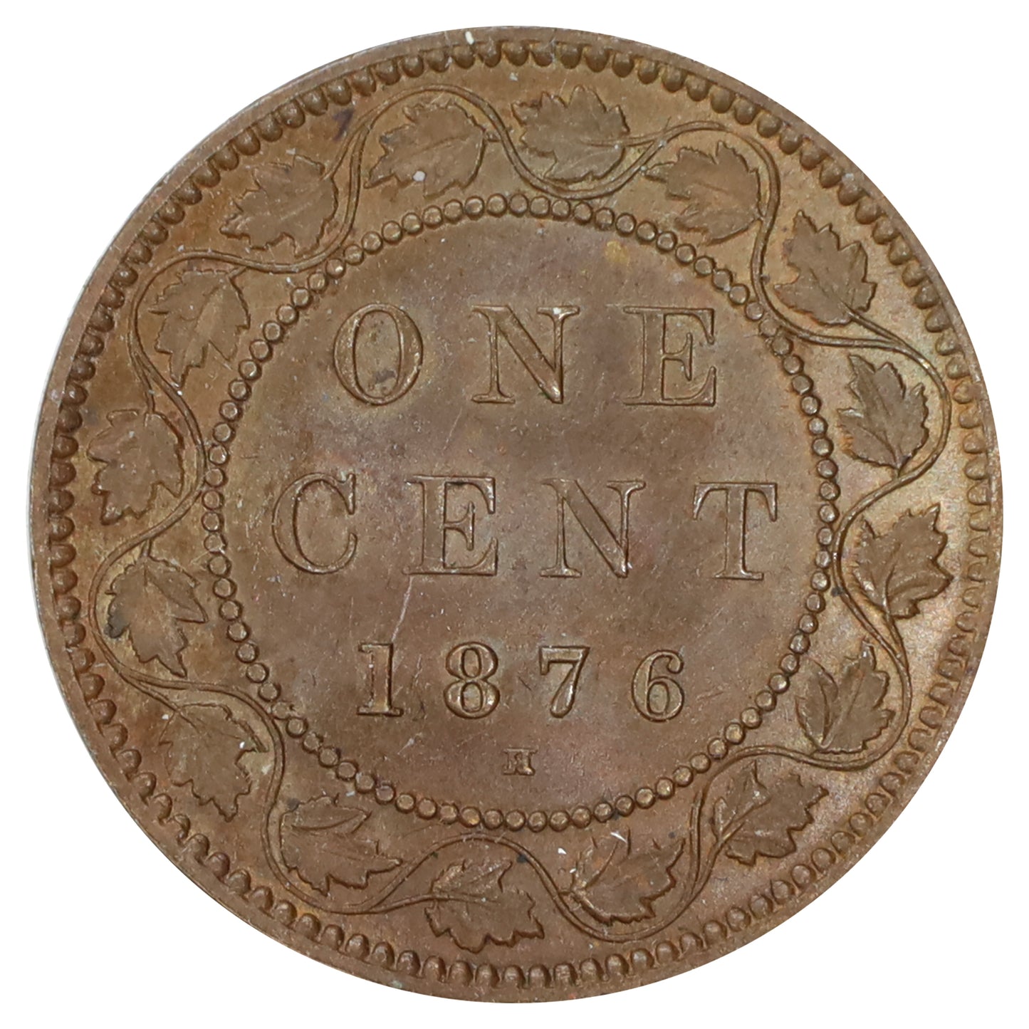 1876H Canada 1-cent UNC+ (MS62) Lustrous Brown