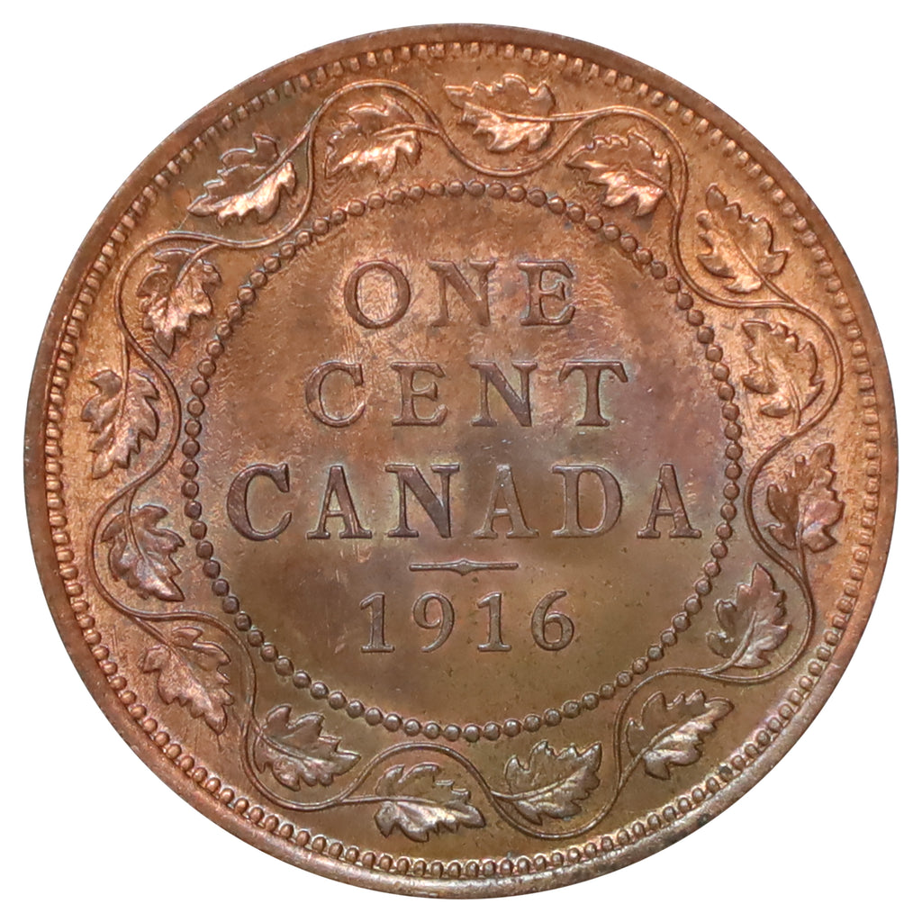 1916 Canada 1-cent Gem Brilliant Uncirculated (MS65) Red & Brown
