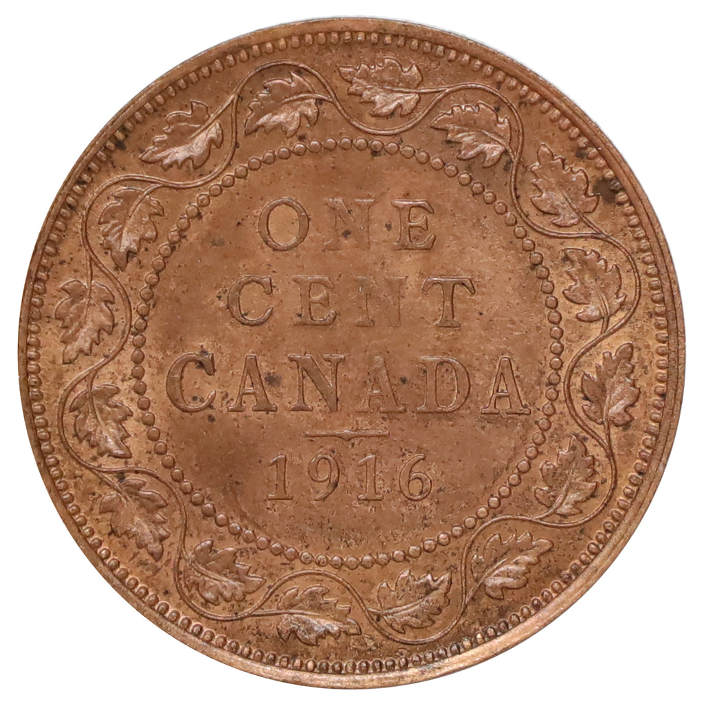 1916 Canada 1-cent Brilliant Uncirculated (MS63) Lustrous Red & Brown