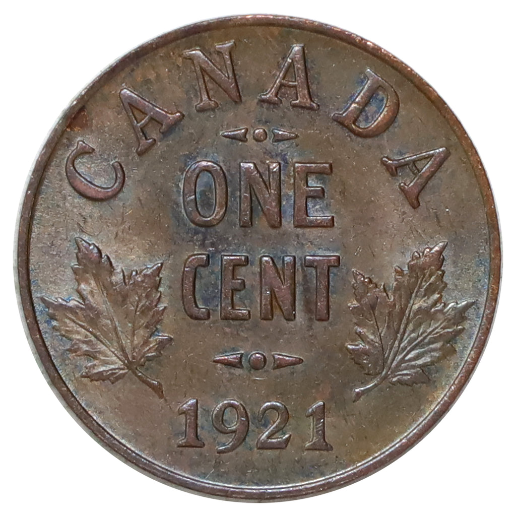 1921 Canada 1-cent UNC+ (MS62) Lustrous Brown