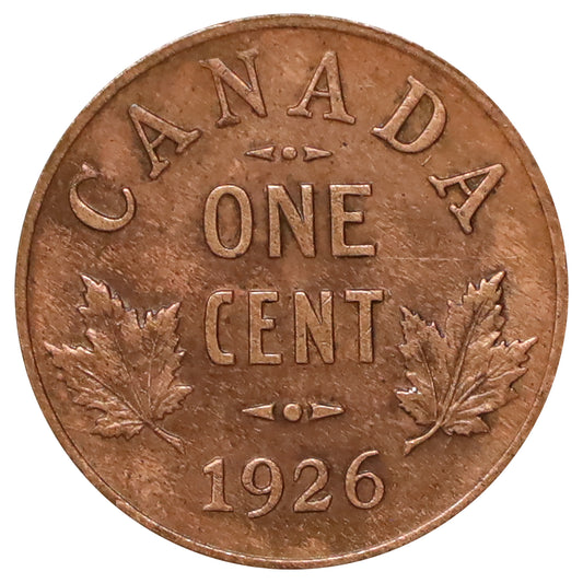 1926 Canada 1-cent UNC+ (MS62) Scratched, marks, or impaired