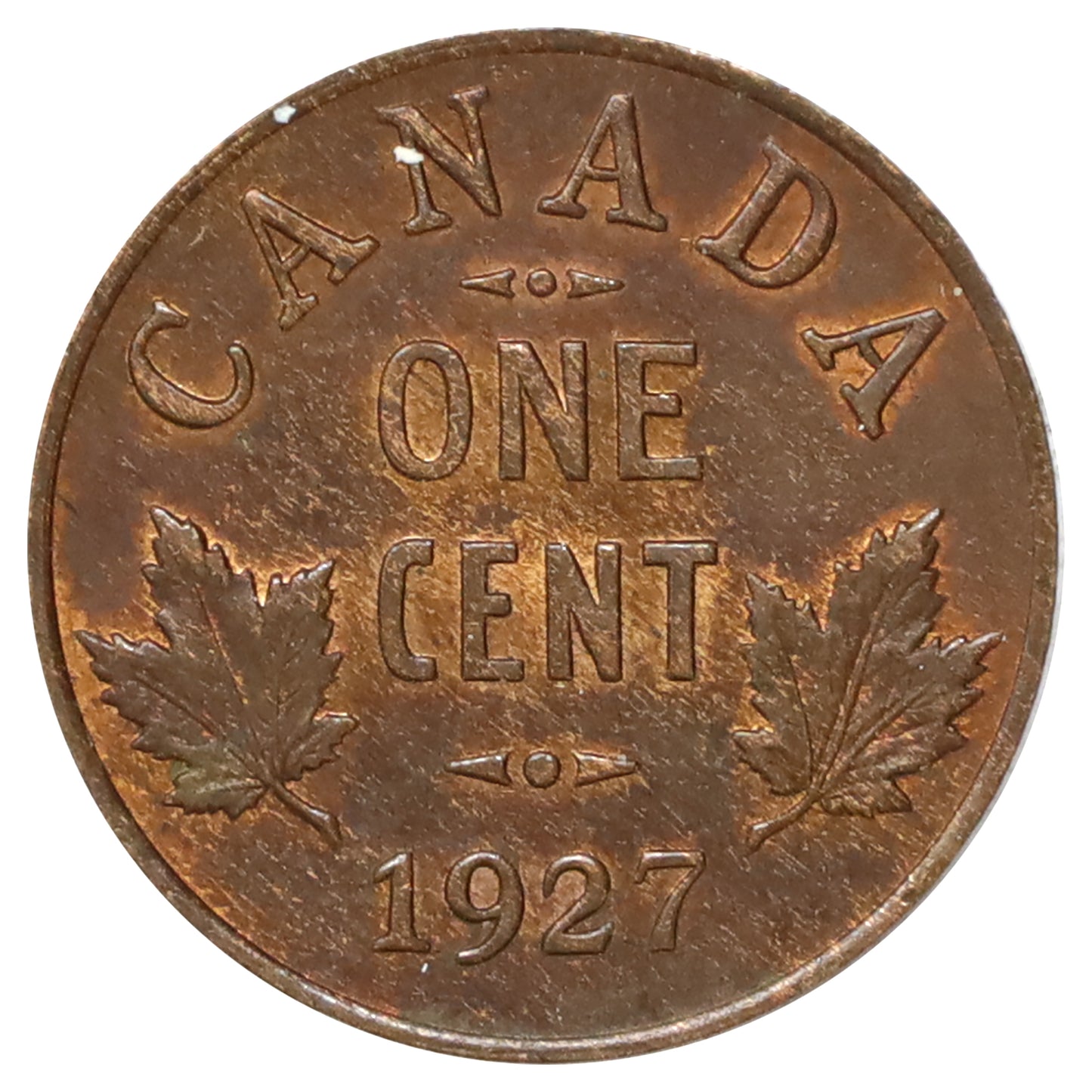 1927 Canada 1-cent Brilliant Uncirculated (MS63) Lustrous Brown (Scratched or impaired)